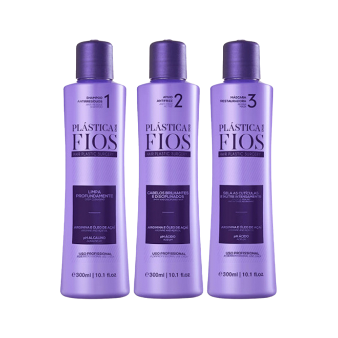 CADIVEU PLÁSTICA DOS FIOS KIT PROFISSIONAL 3X 300ML - CADIVEU PLÁSTICA ...