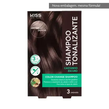 KISS NEW YORK SHAMPOO TONALIZANTE - CASTANHO ESCURO