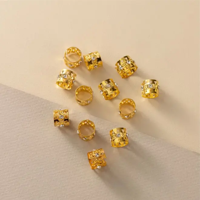 PROART ANEIS DE CABELO GOLDEN WITH STRASS 12UN