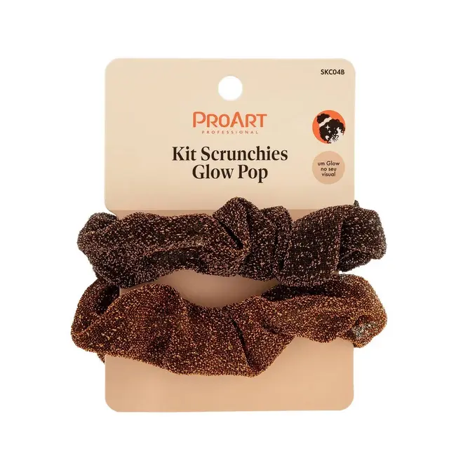 PROART KIT DE SCRUNCHIE MARROM 2PCS