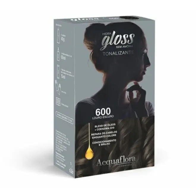 ACQUAFLORA HIDRA GLOSS TONALIZANTE LOURO ESCURO 600
