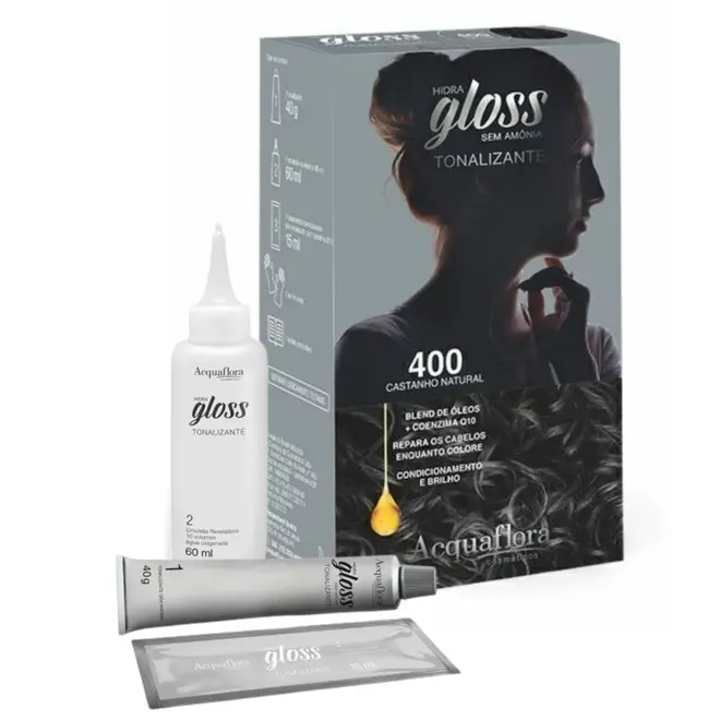 ACQUAFLORA HIDRA GLOSS TONALIZANTE CASTANHO NATURAL 400