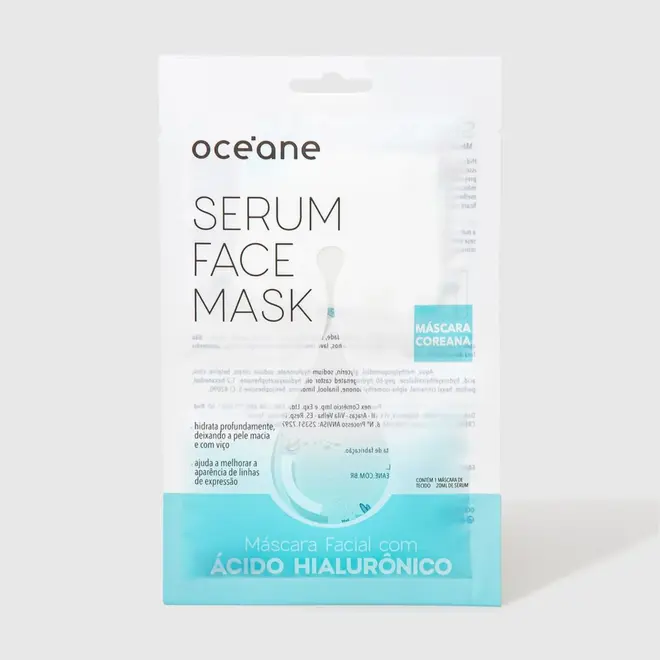 OCEANE MÁSCARA FACIAL COM ÁCIDO HIALURÔNICO SERUM FACE MASK 20ML