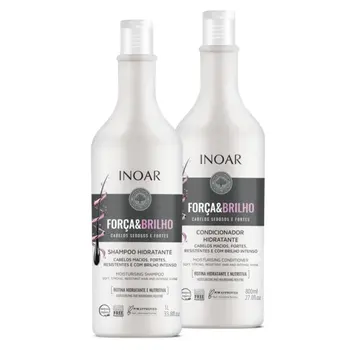 INOAR FORÇA E BRILHO KIT SHAMPOO 1000ML + CONDICIONADOR 800ML