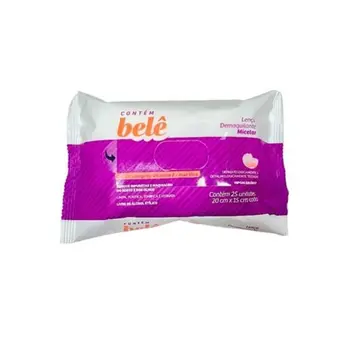 CONTÉM BELÊ MICELAR + COLAGENO LENÇO UMEDECIDO FACIAL 25UNIDADES
