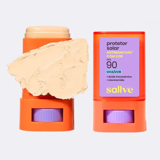 SALLVE PROTETOR SOLAR BASTÃO ANTIMANCHAS COM COR FPS 90 COR 2 15G