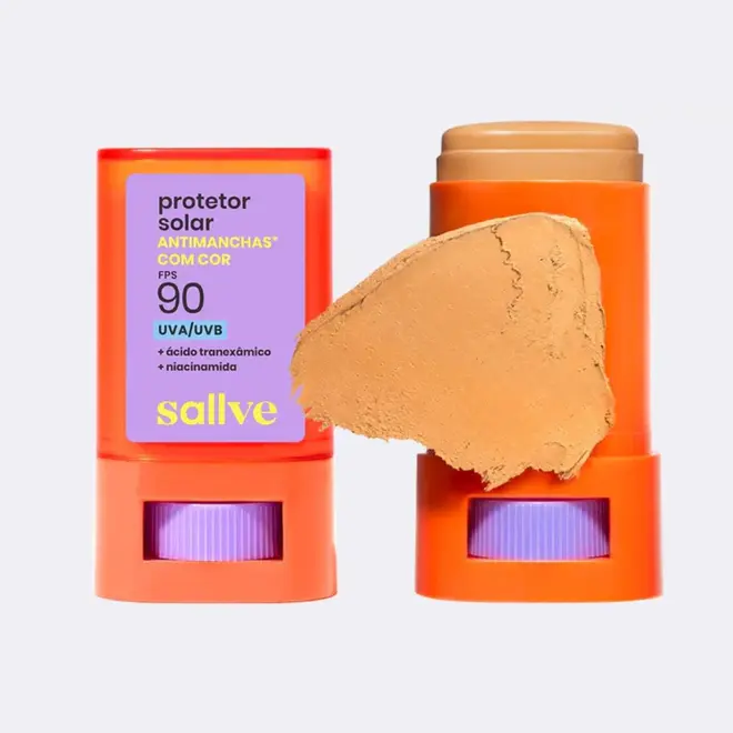 SALLVE PROTETOR SOLAR BASTÃO ANTIMANCHAS COM COR FPS 90 COR 4 15G