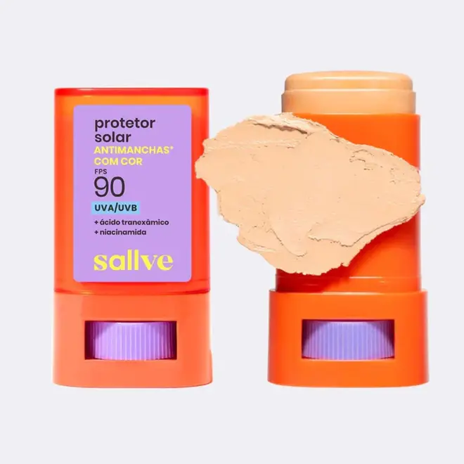 SALLVE PROTETOR SOLAR BASTÃO ANTIMANCHAS COM COR FPS 90 COR 3 15G