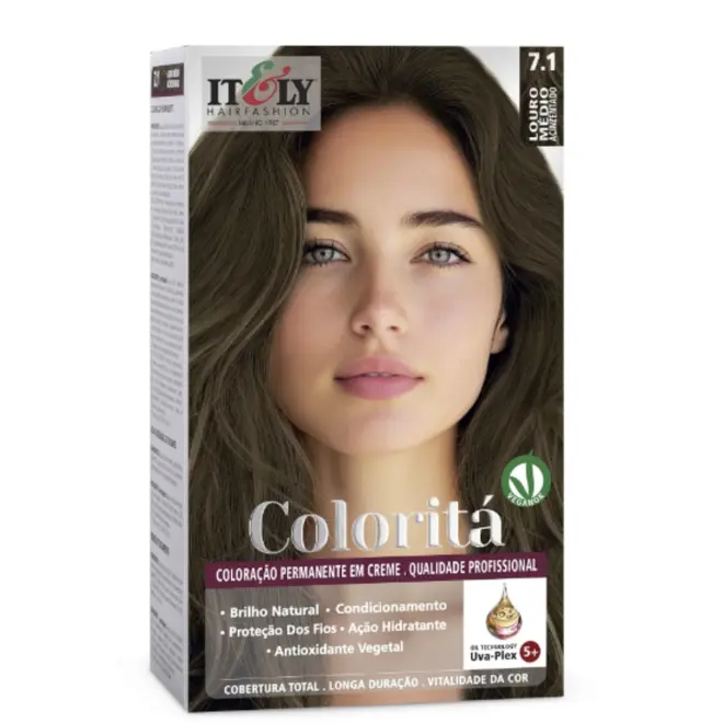 ITELY COLORITÁ COLORAÇÃO EM CREME 7.1 LOURO MÉDIO ACINZENTADO 50G