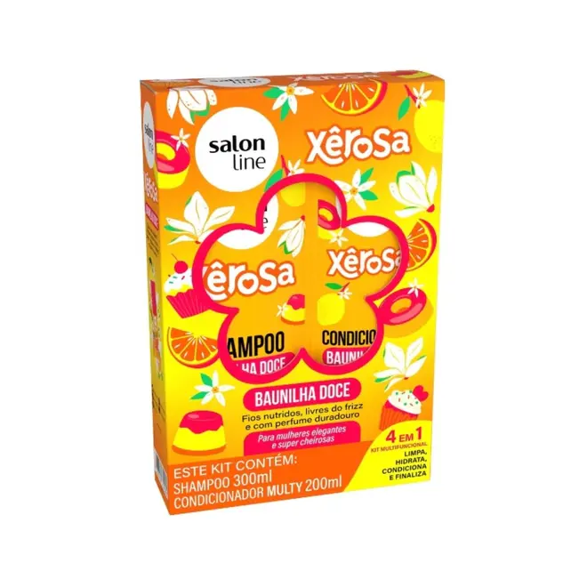 SALON LINE XEROSA KIT SHAMPOO 300ML E CONDICIONADOR 200ML BAUNILHA DOCE