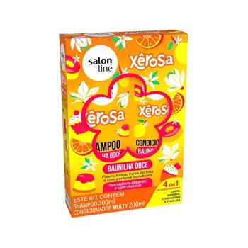 SALON LINE XEROSA KIT SHAMPOO 300ML E CONDICIONADOR 200ML BAUNILHA DOCE