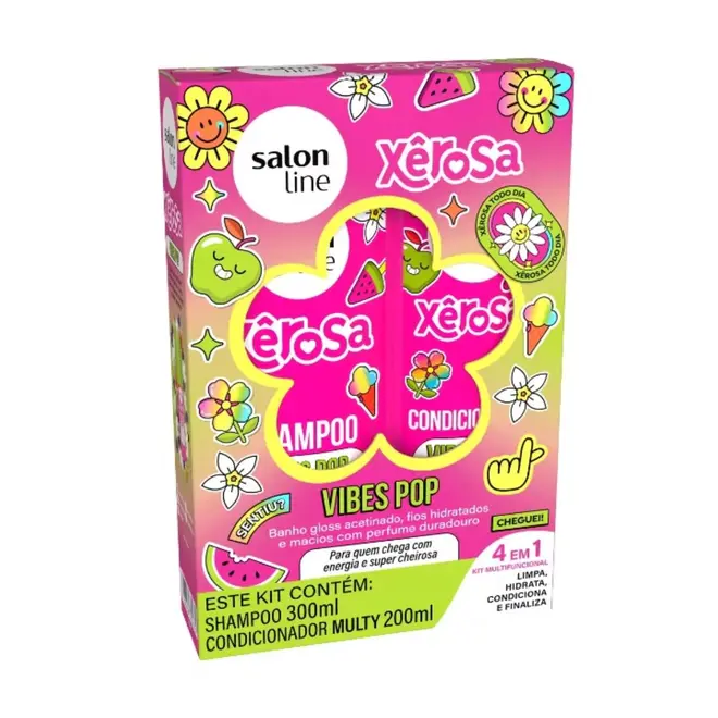 SALON LINE XEROSA VIBES POP KIT SHAMPOO 300ML E CONDICIONADOR 200ML