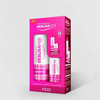 EICO KIT SHAMPOO 800ML E CONDICIONADOR 450ML DESLISA FIOS 1250ML