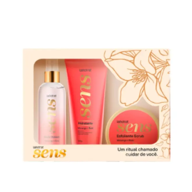 LABOTRAT SENS KIT PRESENTEÁVEL MORANGO & RUBI COM 3 UNIDADES