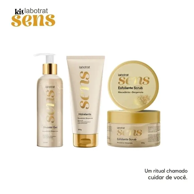 LABOTRAT SENS KIT PRESENTEÁVEL MACADÂMIA & BERGAMOTA COM 3 UNIDADES