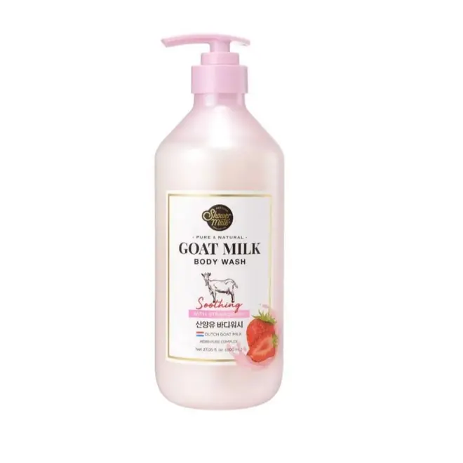 SHOWER MATE SABONETE LIQUIDO GOAT MILK MORANGO 800ML